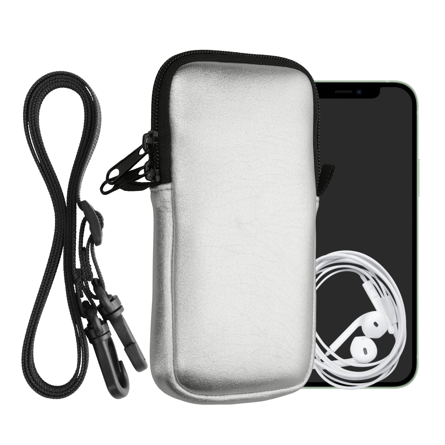 kwmobile Handytasche für Smartphones - Handy Tasche mit Handykette 15,2 x 8,3 cm Innenmaße