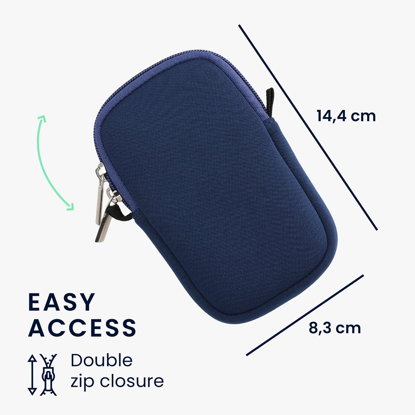kwmobile Handytasche für Smartphones - Handy Tasche mit Handykette 15,2 x 8,3 cm Innenmaße