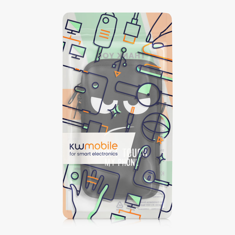 kwmobile Handytasche für Smartphones - Handy Tasche mit Kette 16,5 x 8,9 cm Innenmaße - Don't touch my Phone