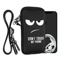 kwmobile Handytasche für Smartphones - Handy Tasche mit Kette 16,5 x 8,9 cm Innenmaße - Don't touch my Phone