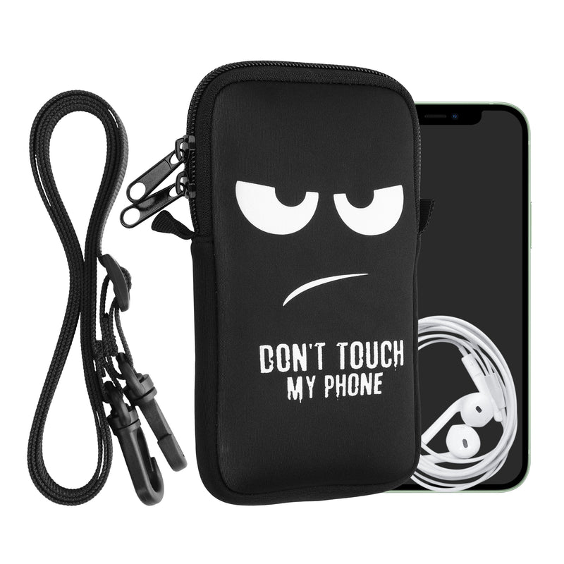 kwmobile Handytasche für Smartphones - Handy Tasche mit Kette 16,5 x 8,9 cm Innenmaße - Don't touch my Phone