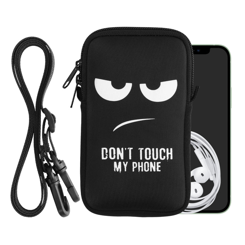 kwmobile Handytasche für Smartphones - Handy Tasche mit Kette 16,5 x 8,9 cm Innenmaße - Don't touch my Phone