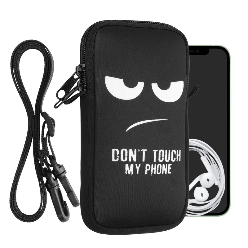 kwmobile Handytasche für Smartphones - Handy Tasche mit Kette 16,5 x 8,9 cm Innenmaße - Don't touch my Phone