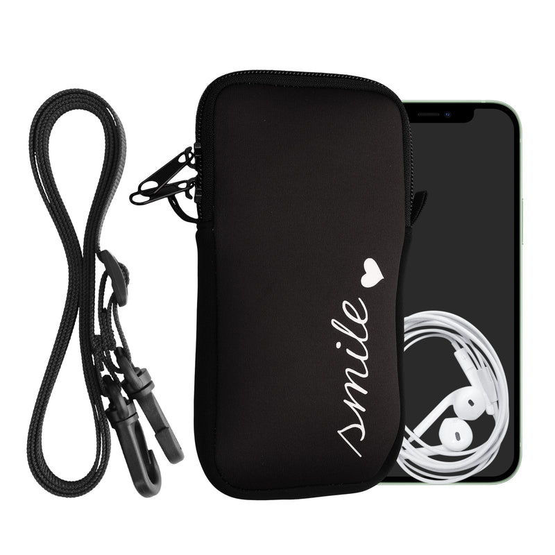 kwmobile Handytasche für Smartphones - Handy Tasche mit Kette 16,5 x 8,9 cm Innenmaße - Don't touch my Phone