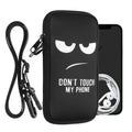 kwmobile Handytasche für Smartphones - Handy Tasche mit Kette 16,5 x 8,9 cm Innenmaße - Don't touch my Phone