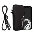 kwmobile Handytasche für Smartphones - Handy Tasche mit Kette 16,5 x 8,9 cm Innenmaße - Don't touch my Phone