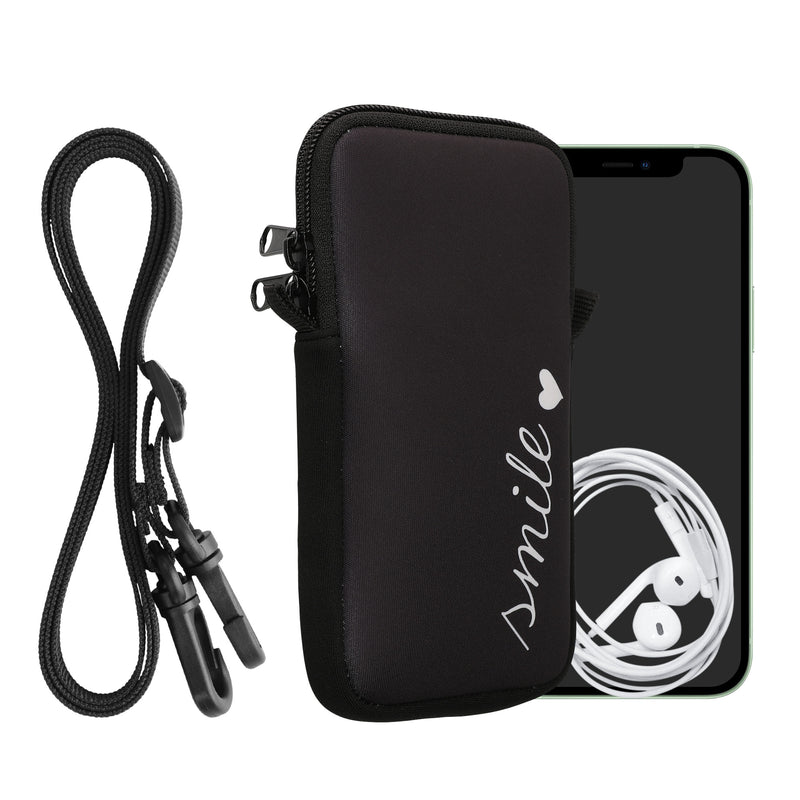 kwmobile Handytasche für Smartphones - Handy Tasche mit Kette 16,5 x 8,9 cm Innenmaße - Don't touch my Phone