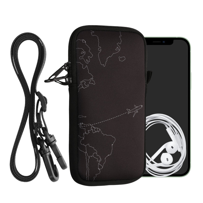 kwmobile Handytasche für Smartphones - Handy Tasche mit Kette 16,5 x 8,9 cm Innenmaße - Don't touch my Phone