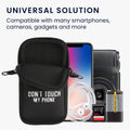 kwmobile Handytasche für Smartphones - Handy Tasche mit Kette 16,5 x 8,9 cm Innenmaße - Don't touch my Phone