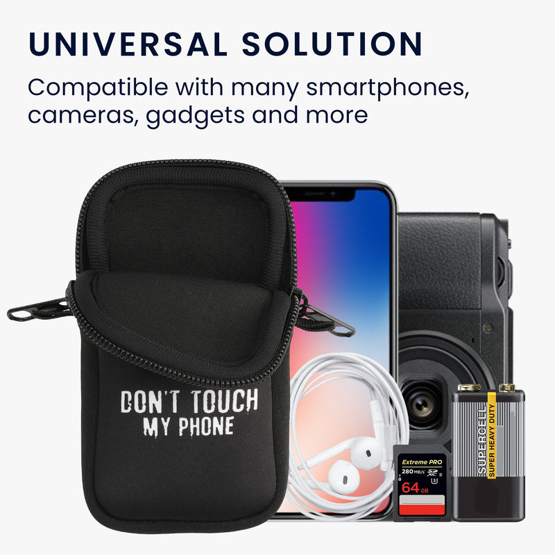 kwmobile Handytasche für Smartphones - Handy Tasche mit Kette 16,5 x 8,9 cm Innenmaße - Don't touch my Phone