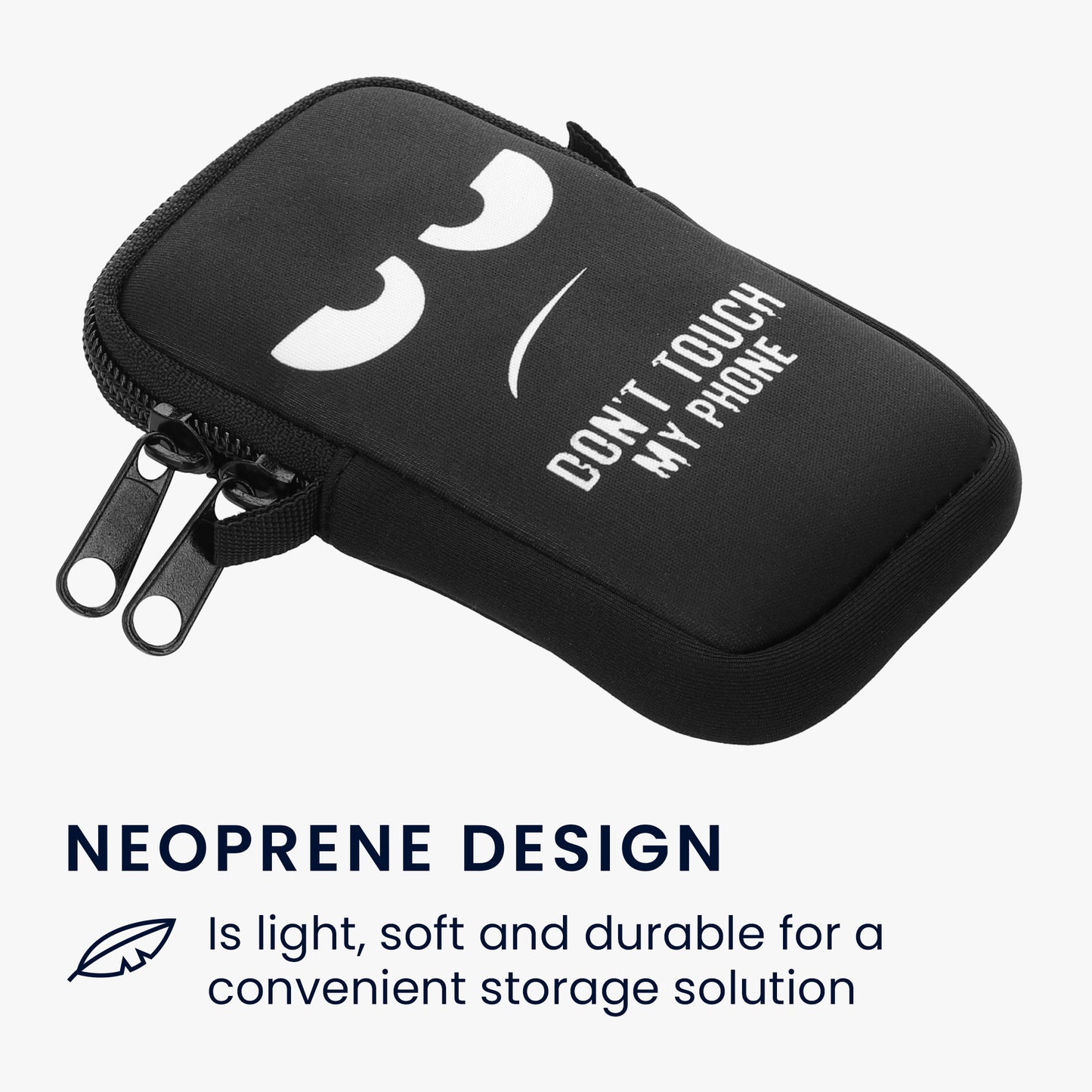 kwmobile Handytasche für Smartphones - Handy Tasche mit Kette 16,5 x 8,9 cm Innenmaße - Don't touch my Phone