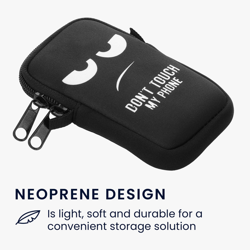 kwmobile Handytasche für Smartphones - Handy Tasche mit Kette 16,5 x 8,9 cm Innenmaße - Don't touch my Phone