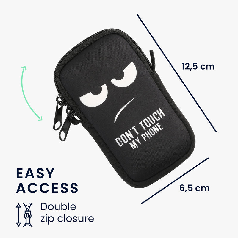 kwmobile Handytasche für Smartphones - Handy Tasche mit Kette 16,5 x 8,9 cm Innenmaße - Don't touch my Phone