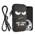 kwmobile Handytasche für Smartphones 6,5" Handy Hülle mit Kette 16,5 x 8,9 cm Innenmaße Don’t touch my Phone