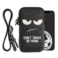 kwmobile Handytasche für Smartphones 6,5" Handy Hülle mit Kette 16,5 x 8,9 cm Innenmaße Don’t touch my Phone