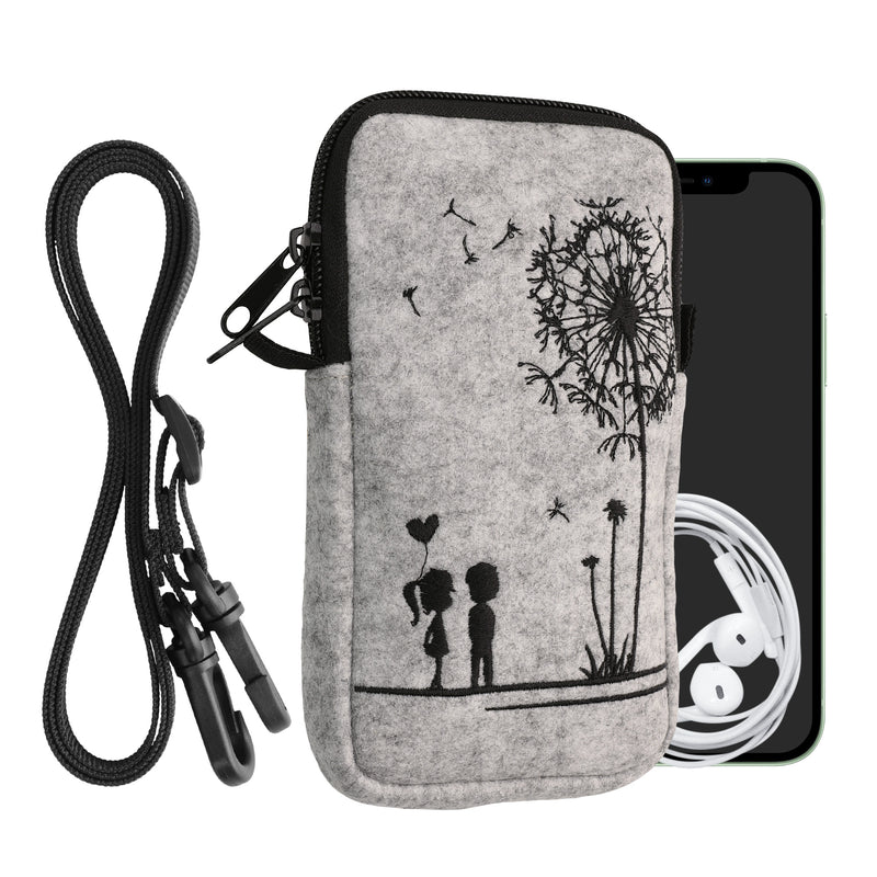 kwmobile Handytasche für Smartphones 6,5" Handy Hülle mit Kette 16,5 x 8,9 cm Innenmaße Don’t touch my Phone