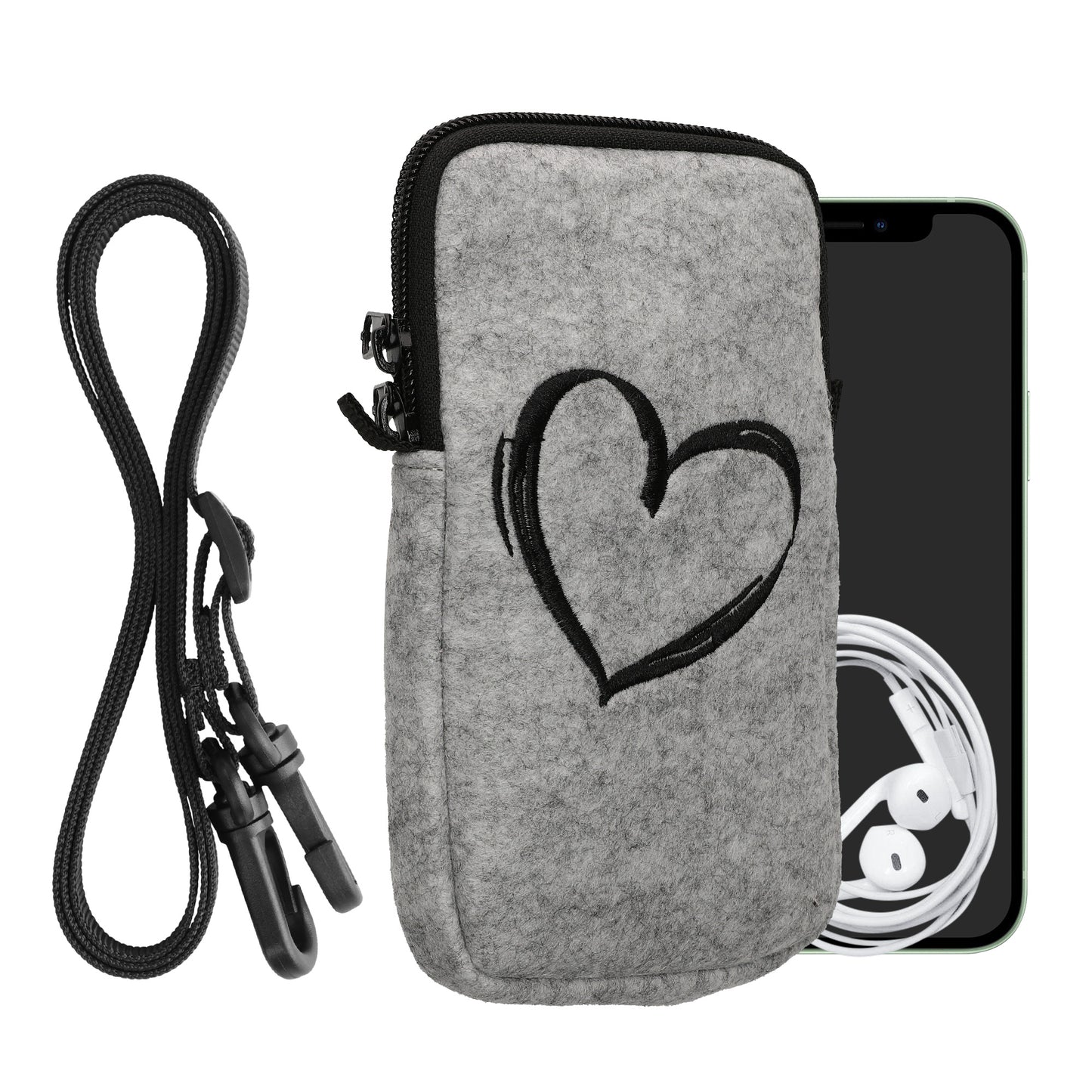 kwmobile Handytasche für Smartphones 6,5" Handy Hülle mit Kette 16,5 x 8,9 cm Innenmaße Don’t touch my Phone