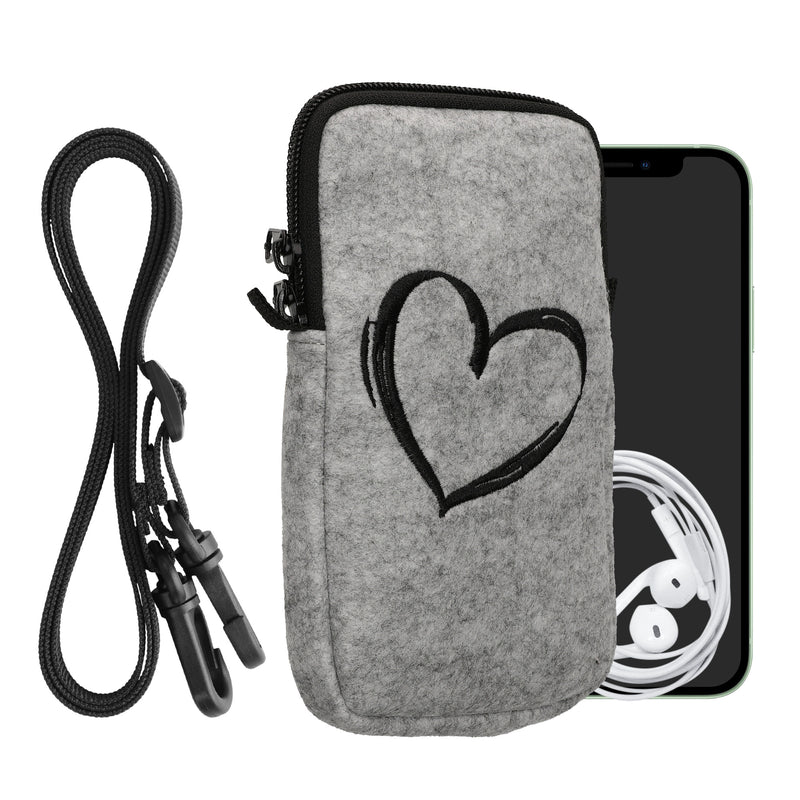 kwmobile Handytasche für Smartphones 6,5" Handy Hülle mit Kette 16,5 x 8,9 cm Innenmaße Don’t touch my Phone