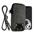 kwmobile Handytasche für Smartphones 6,5" Handy Hülle mit Kette 16,5 x 8,9 cm Innenmaße Don’t touch my Phone