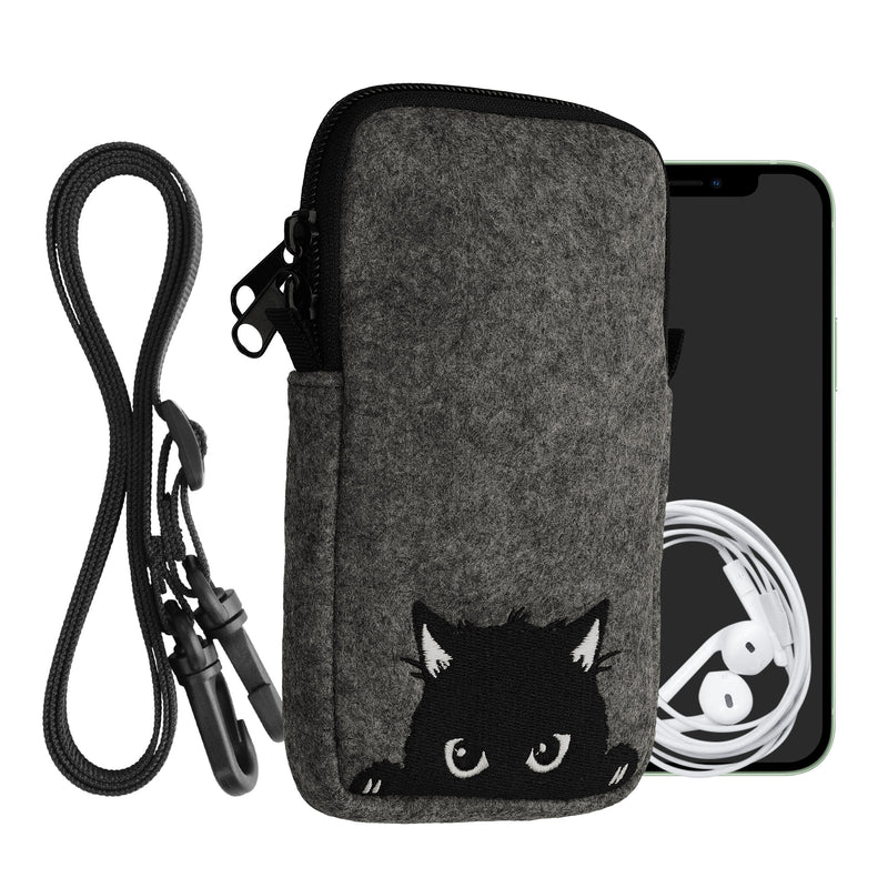 kwmobile Handytasche für Smartphones 6,5" Handy Hülle mit Kette 16,5 x 8,9 cm Innenmaße Don’t touch my Phone