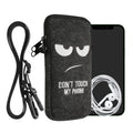 kwmobile Handytasche für Smartphones 6,5" Handy Hülle mit Kette 16,5 x 8,9 cm Innenmaße Don’t touch my Phone