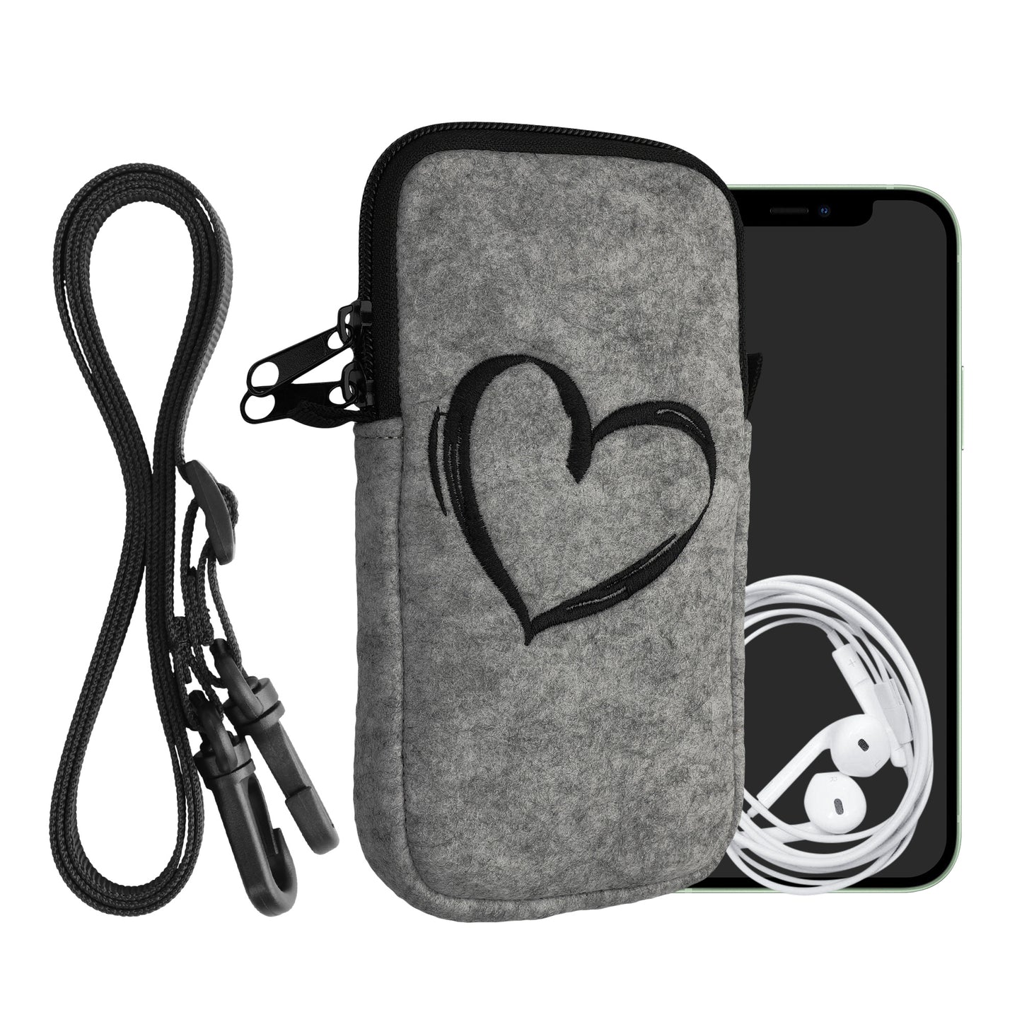 kwmobile Handytasche für Smartphones 6,5" Handy Hülle mit Kette 16,5 x 8,9 cm Innenmaße Don’t touch my Phone