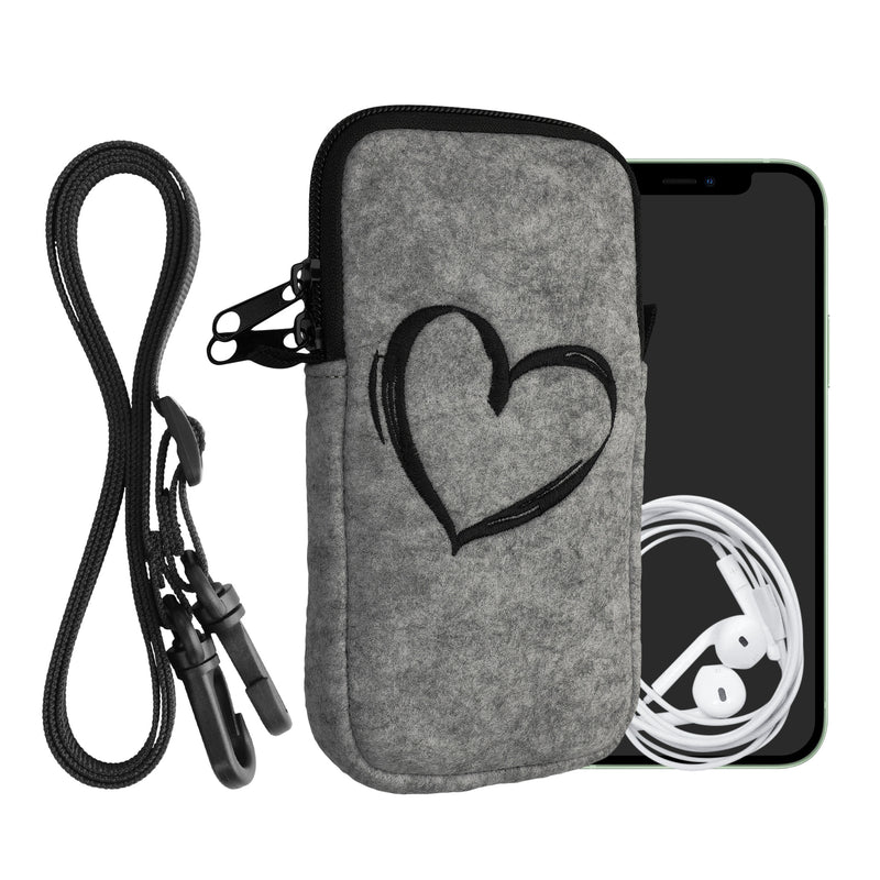 kwmobile Handytasche für Smartphones 6,5" Handy Hülle mit Kette 16,5 x 8,9 cm Innenmaße Don’t touch my Phone