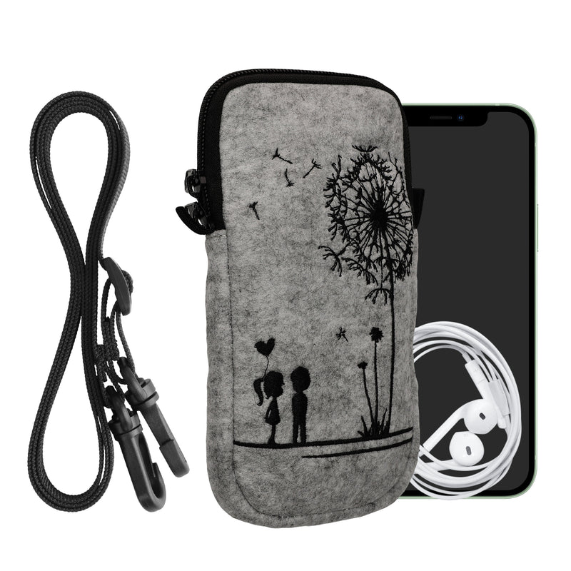 kwmobile Handytasche für Smartphones 6,5" Handy Hülle mit Kette 16,5 x 8,9 cm Innenmaße Don’t touch my Phone