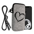 kwmobile Handytasche für Smartphones 6,5" Handy Hülle mit Kette 16,5 x 8,9 cm Innenmaße Don’t touch my Phone