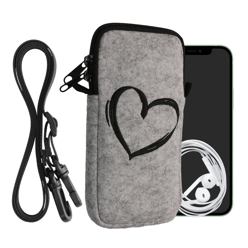 kwmobile Handytasche für Smartphones 6,5" Handy Hülle mit Kette 16,5 x 8,9 cm Innenmaße Don’t touch my Phone