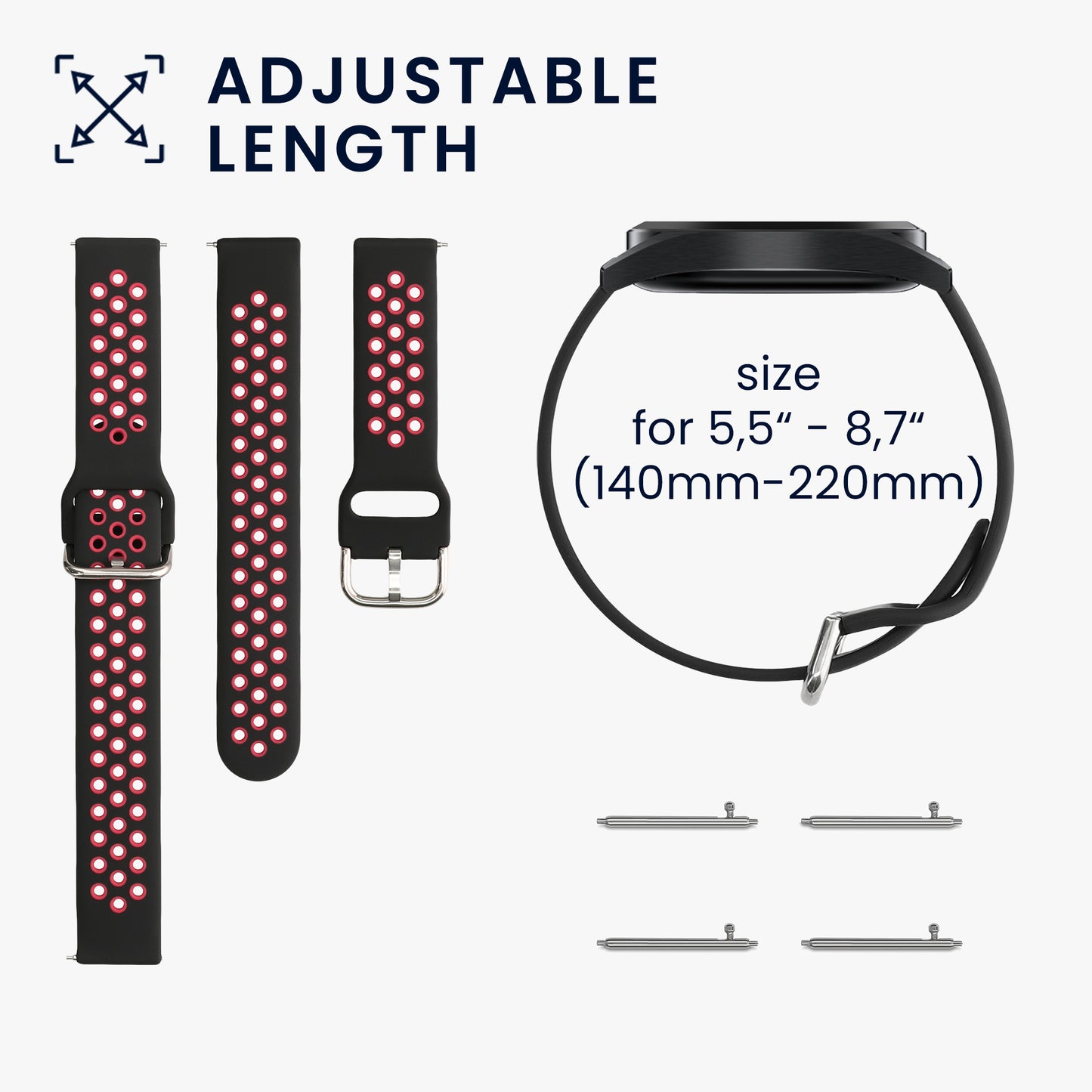 kwmobile Uhrenarmband für Garmin Venu Sq Music / Sq Armband Fitnesstracker Band Set Ersatzarmband Smartwatch