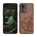Holz Hardcase mit TPU Bumper für OnePlus Nord 2T 5G Kompass Vintage