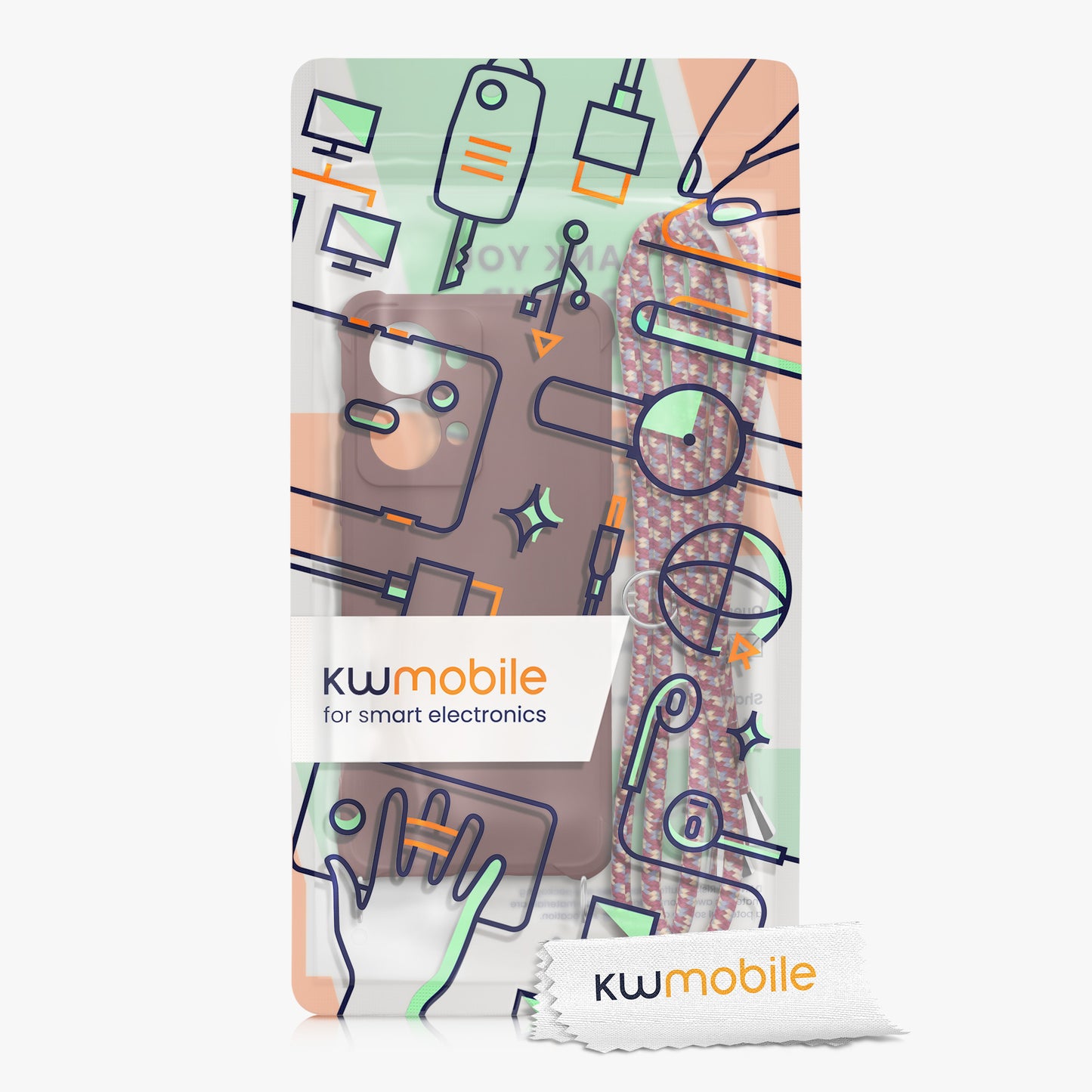 kwmobile Necklace Case kompatibel mit OnePlus Nord 2T 5G Hülle - Cover mit Kordel zum Umhängen - Silikon Schutzhülle