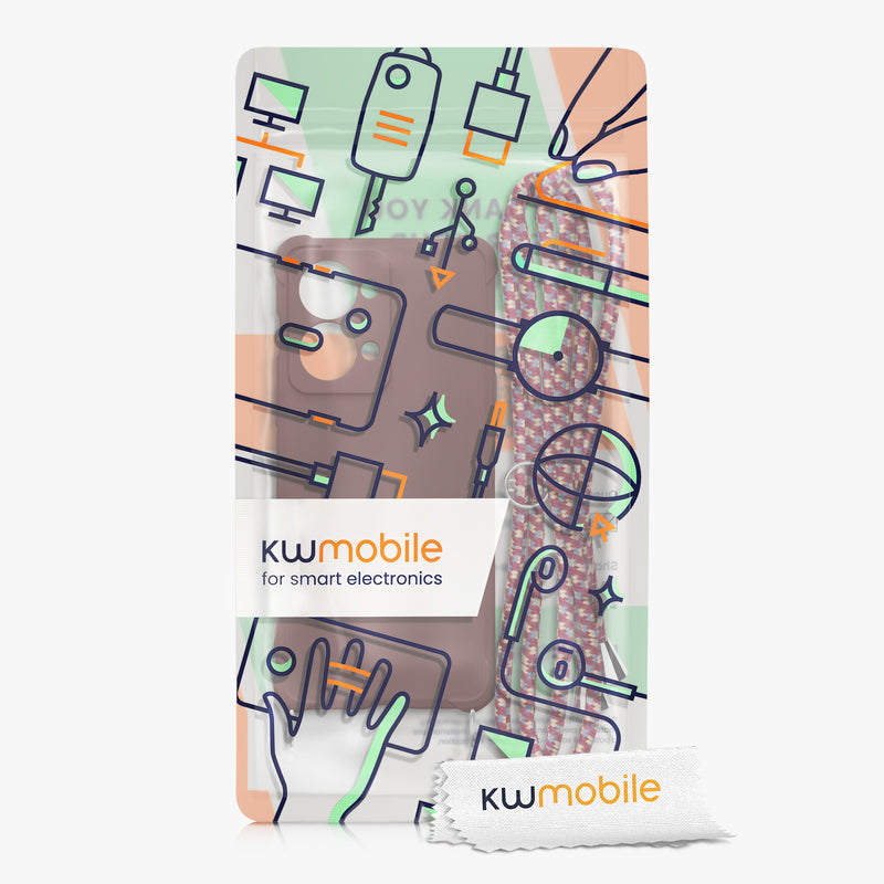 kwmobile Necklace Case kompatibel mit OnePlus Nord 2T 5G Hülle - Cover mit Kordel zum Umhängen - Silikon Schutzhülle