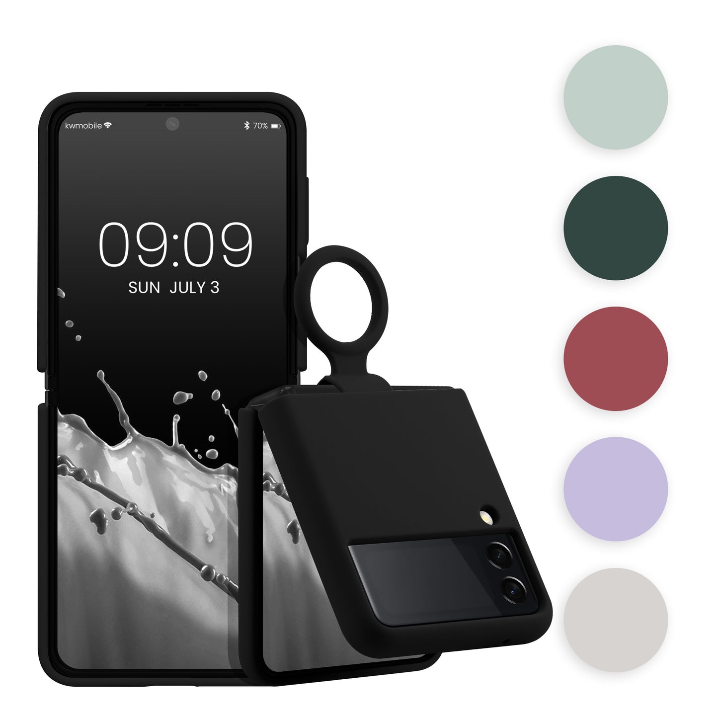 kwmobile Flip Soft Case kompatibel mit Samsung Galaxy Z Flip 3 5G - Silikon Hülle für Foldable Handy - Handyhülle in Petrol matt Petrol matt  