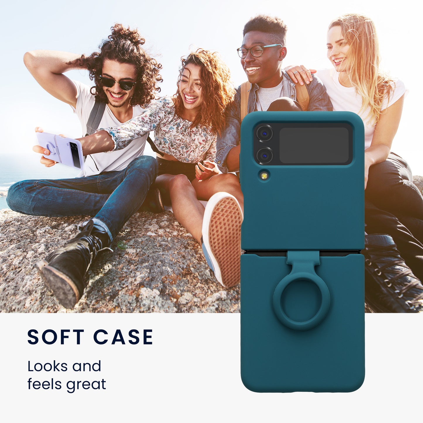 kwmobile Flip Soft Case kompatibel mit Samsung Galaxy Z Flip4 - Hülle für Foldable Handy - Handyhülle