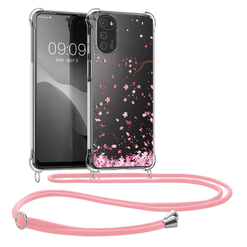 kwmobile Necklace Case kompatibel mit Motorola Moto G22 Hülle Silikon Cover mit Handykette