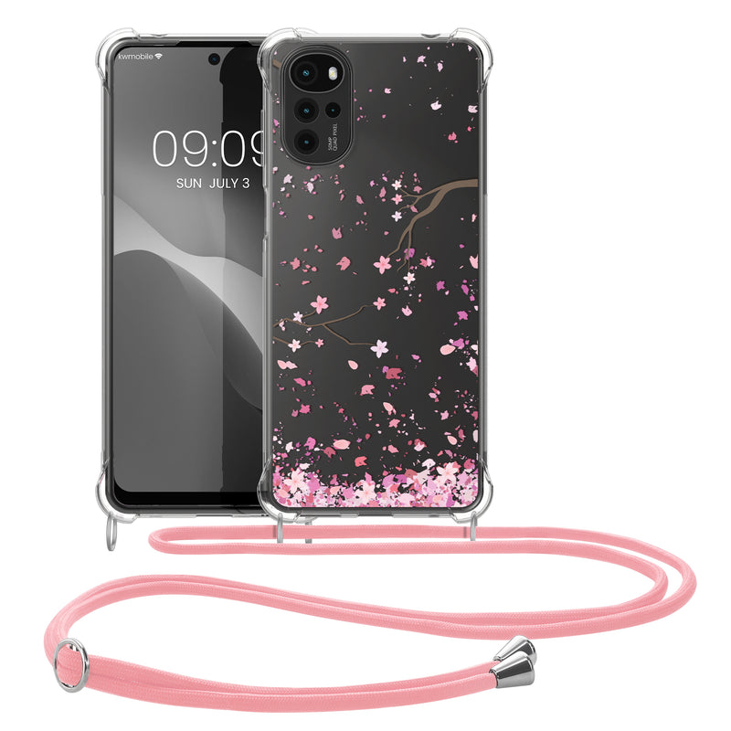 kwmobile Necklace Case kompatibel mit Motorola Moto G22 Hülle Silikon Cover mit Handykette