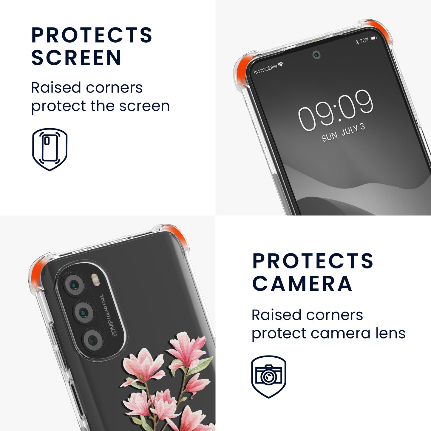 kwmobile Necklace Case kompatibel mit Motorola Moto G52 / Moto G82 5G Hülle Silikon Cover mit Handykette