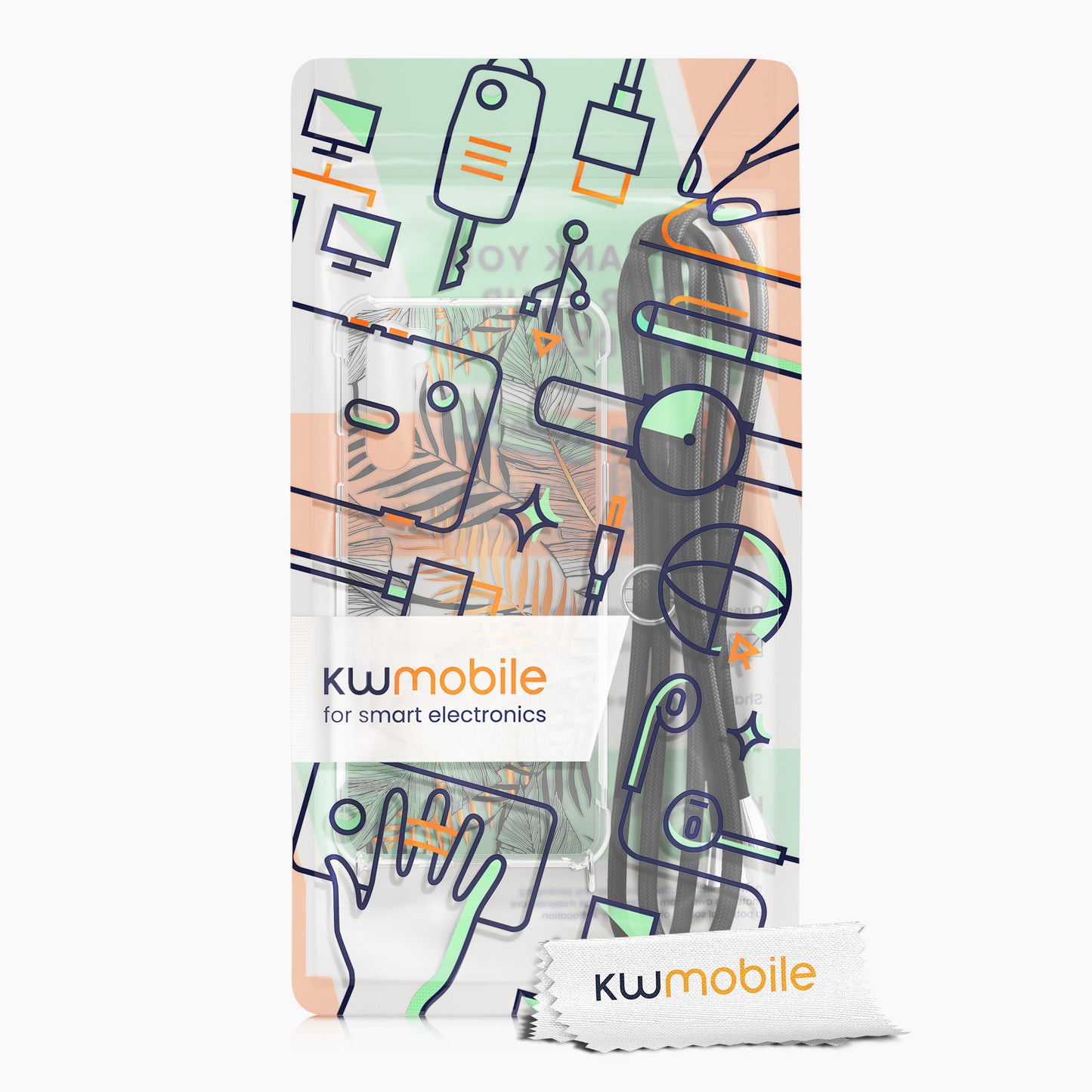kwmobile Necklace Case kompatibel mit OnePlus Nord Hülle Silikon Cover mit Handykette Transparent Dschungel