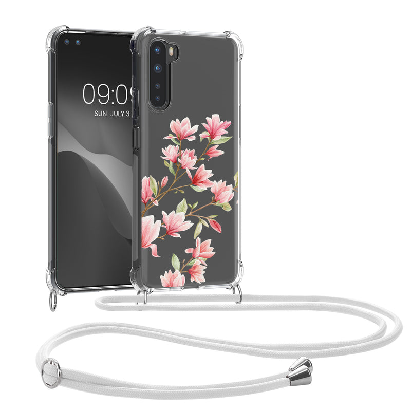 kwmobile Necklace Case kompatibel mit OnePlus Nord Hülle Silikon Cover mit Handykette Transparent Dschungel