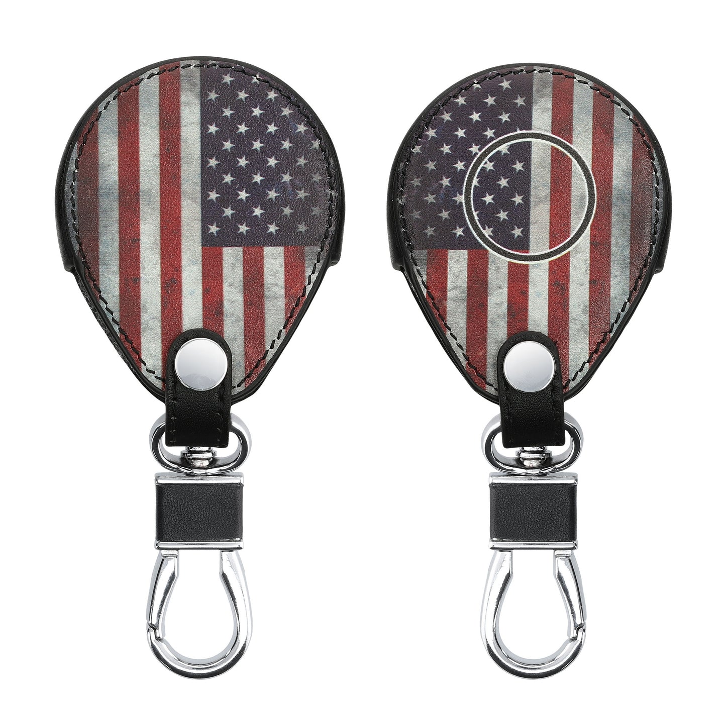 kwmobile Autoschlüssel Hülle kompatibel mit Harley Davidson Motorradschlüssel Schutzhülle Schlüsselhülle Retro Flagge USA