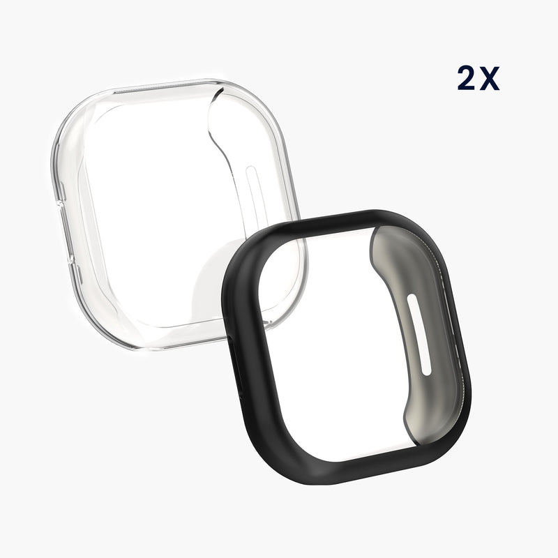 kwmobile Silikon Hülle für Fitbit Versa 4 / Sense 2 Schutzhülle Fullbody Display Cover Set