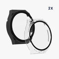 kwmobile 2x Glas Hülle für Huawei Watch GT3 Pro (46mm) Schutzhülle - Fullbody Fitnesstracker Case Set aus Glas