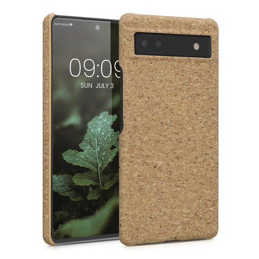 kwmobile Schutzhülle kompatibel mit Google Pixel 6a - Hülle Kork - Handyhülle - Handy Case Cover Hellbraun Hellbraun  