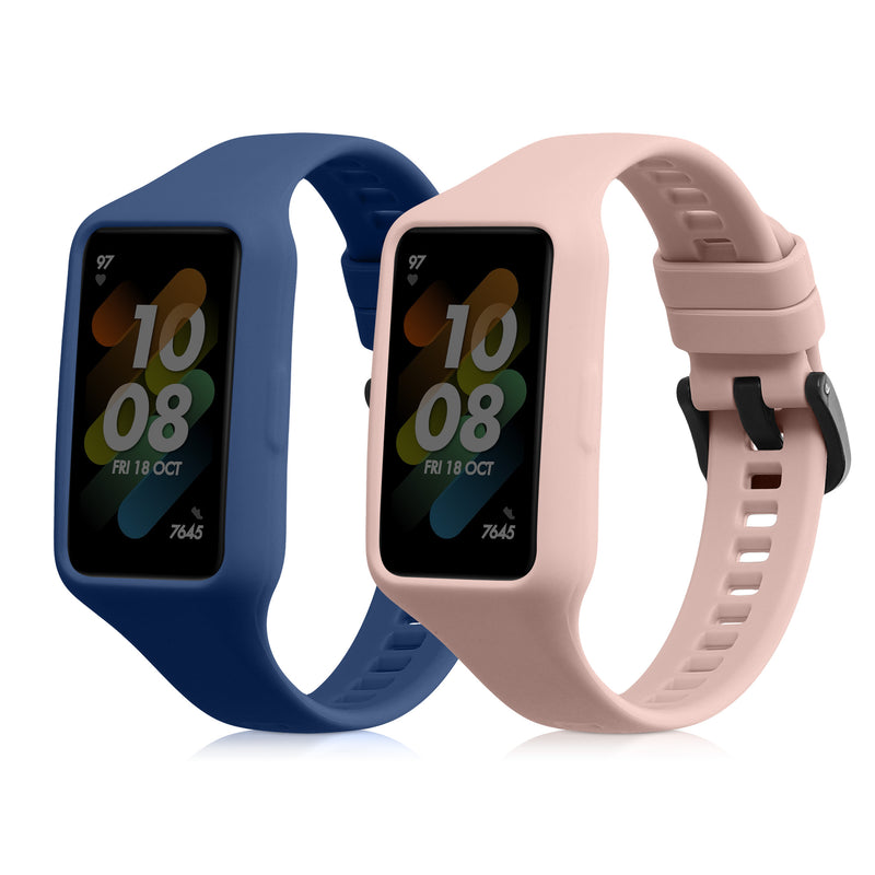 kwmobile Uhrenarmband für Huawei Band 7 / Band 6 / Honor Band 6 Armband Fitnesstracker Band Set Ersatzarmband Smartwatch