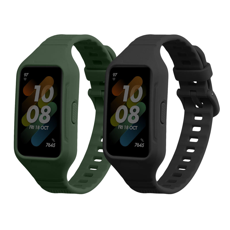kwmobile Uhrenarmband für Huawei Band 7 / Band 6 / Honor Band 6 Armband Fitnesstracker Band Set Ersatzarmband Smartwatch