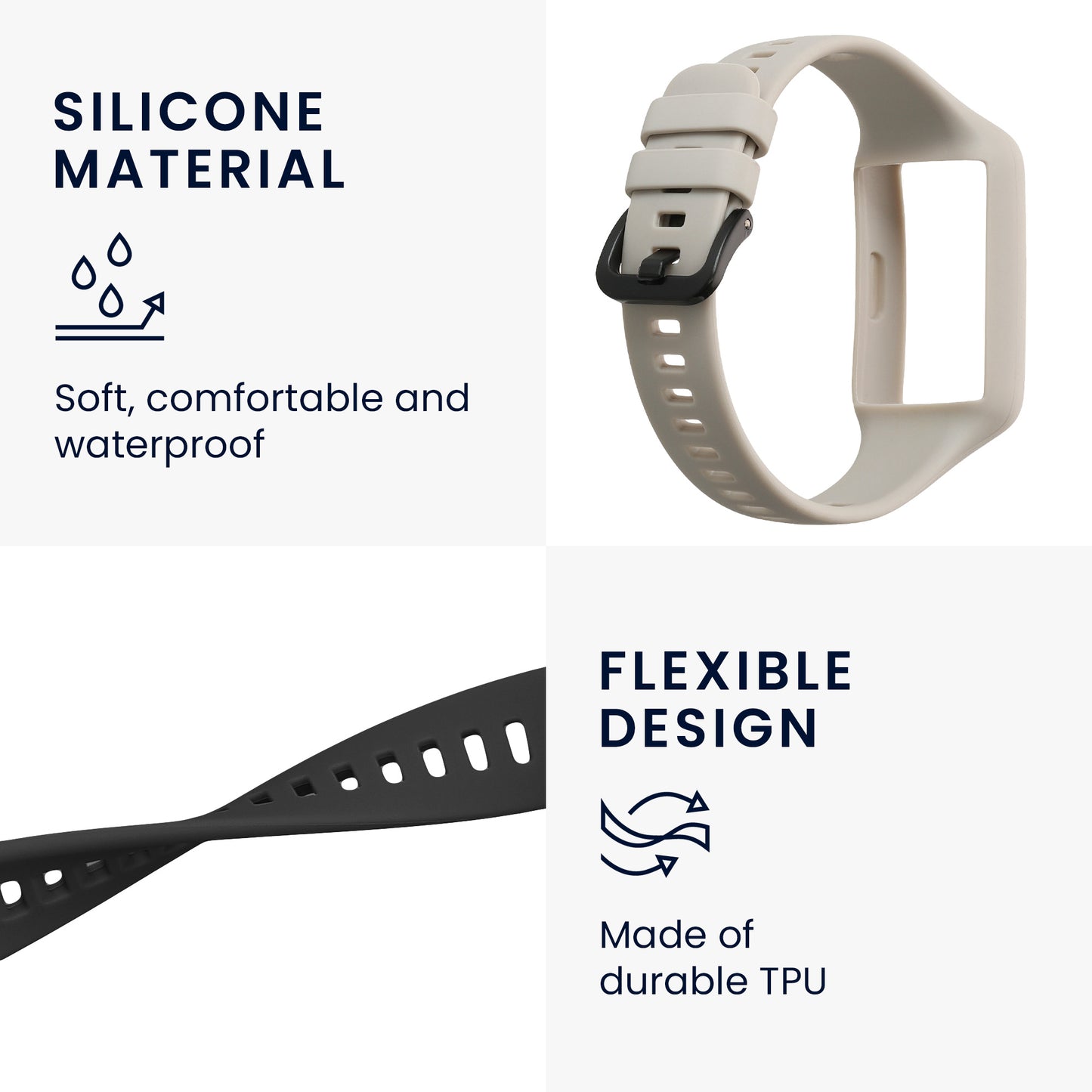 kwmobile Uhrenarmband für Huawei Band 7 / Band 6 / Honor Band 6 Armband Fitnesstracker Band Set Ersatzarmband Smartwatch