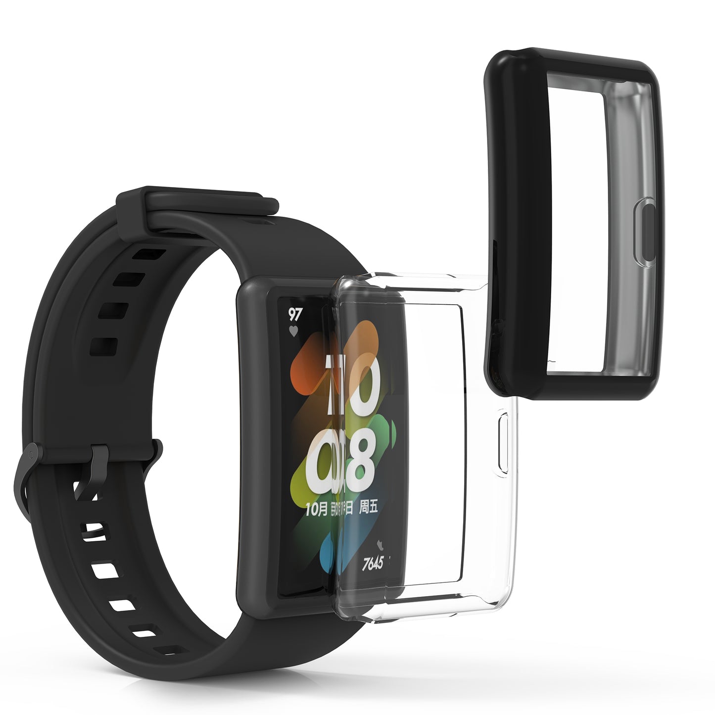 kwmobile Schutzhülle Fullbody Display Cover Set für HONOR Band 7 / Band 6 / Huawei Band 7 / Band 6