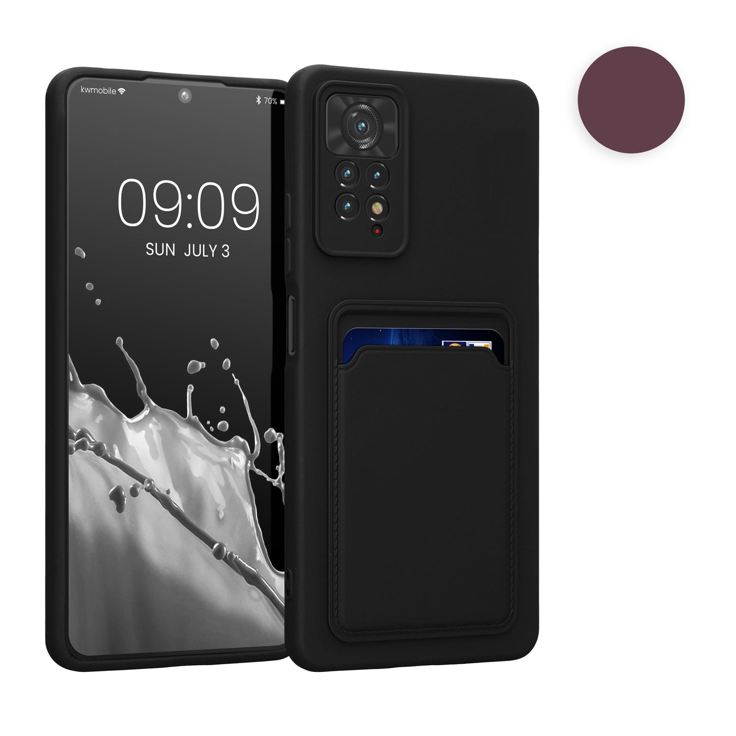 kwmobile Handyhülle kompatibel mit Xiaomi Redmi Note 11 Pro / Note 11 Pro (5G) / Note 12 Pro (4G) Hülle - Handy Cover mit Fach für Karten - in Schwarz matt Schwarz matt  